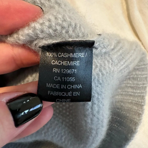 360 Cashmere Sleeveless Tank Turtle Neck Cowl Neck Sweater Grey Medium Open Back - Picture 7 of 7